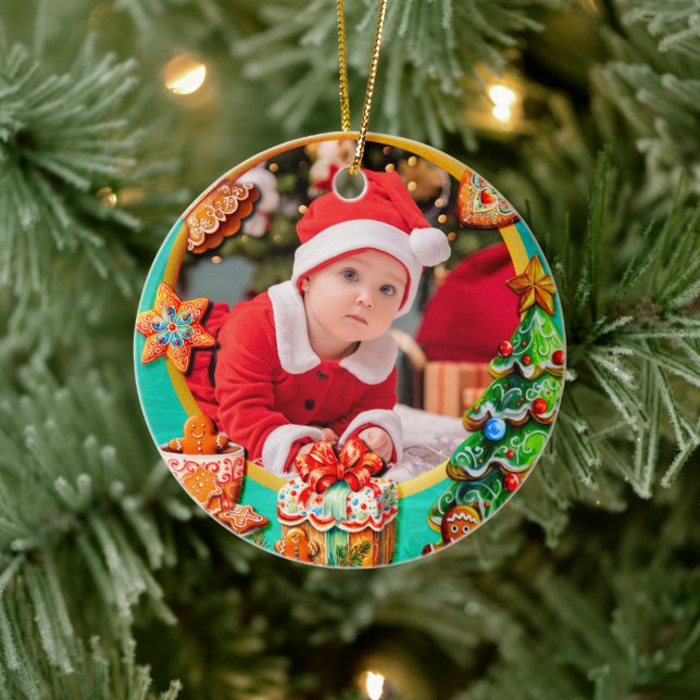 Ornamento De Cerâmica Presente de Natal Personalizado com Nome do Bebê p (Árvore)