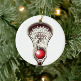 Ornamento De Cerâmica Presente de Natal Personalizado de Lacrosse