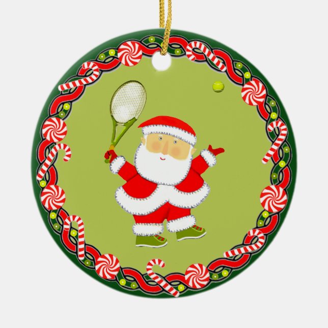 Ornamento De Cerâmica Presente de Natal Personalizado de Tênis (Frente)