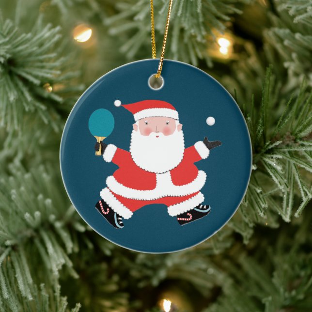 Ornamento De Cerâmica Presente de Natal Personalizado de Tênis de Mesa (Árvore)