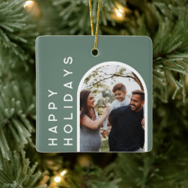 Ornamento De Cerâmica Presente de Natal Personalizado | Foto da Família