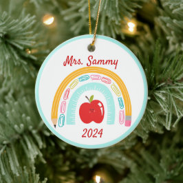 Ornamento De Cerâmica Presente de Natal personalizado para professor Boh