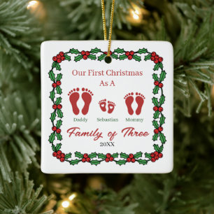 Ornamento De Cerâmica Presente de Natal Personalizado para Recém-Nascido