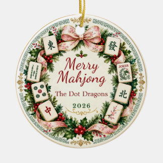 Ornamento De Cerâmica Presente de Ornamentação de Natal de Mahjong