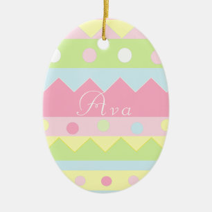 Ornamento De Cerâmica Presente de Ovo de Páscoa Personalizado
