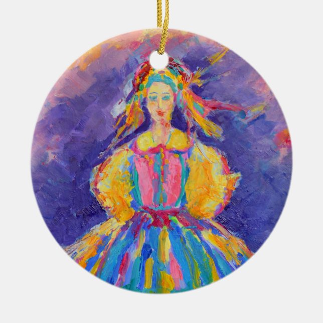 Ornamento De Cerâmica Presente de Polônia de arte popular polonesa (Frente)