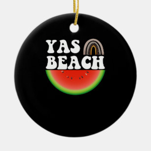 Ornamento De Cerâmica Presente de Praia de Verão de Melancia Yas Beach