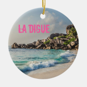 Ornamento De Cerâmica presente de praia do La Digue da Grande Anse Seych