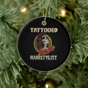 Ornamento De Cerâmica Presente De Tatuagem I Caveira Mulheres Caipiras