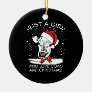 Ornamento De Cerâmica Presente de Vaca Apenas Uma Rapariga Que Adora V