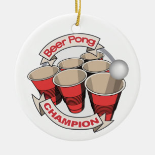 Ornamento De Cerâmica Presente do campeão de Pong da cerveja