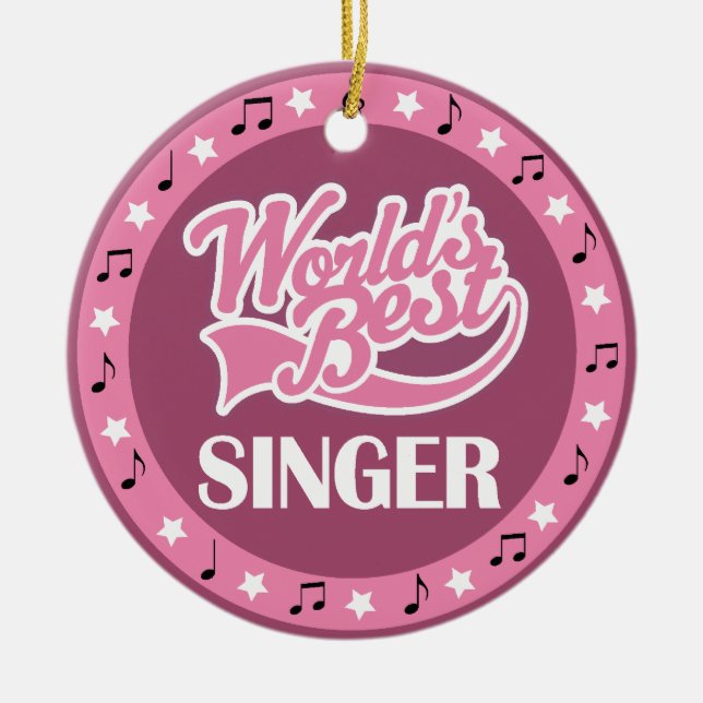 Ornamento De Cerâmica Presente do cantor para ela (Frente)