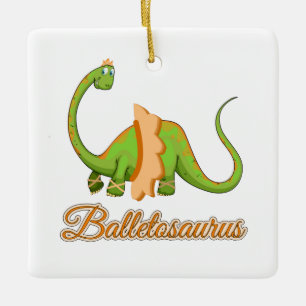 Ornamento De Cerâmica Presente do dinossauro do balé para o estudante d