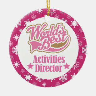 Ornamento De Cerâmica Presente do diretor das atividades (mundos