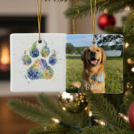 Ornamento De Cerâmica Presente Floral Boho Rosa para Mãe de Cachorro Ama
