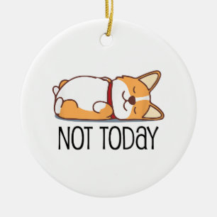 Ornamento De Cerâmica Presente Fofo de Corgi Amante de Cachorro Engraçad