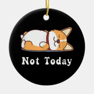 Ornamento De Cerâmica Presente Fofo de Corgi Amante de Cães Engraçado Nã