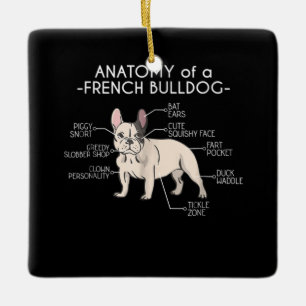 Ornamento De Cerâmica Presente francês  Anatomia De Um Bulldog Francês