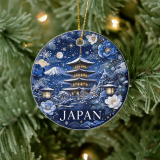 Ornamento De Cerâmica Presente Japonês de Paisagem de Férias