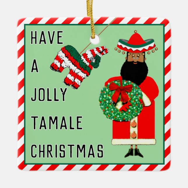 Ornamento De Cerâmica Presente mexicano engraçado (Frente)