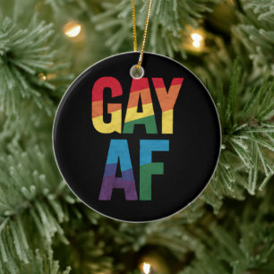 Ornamento De Cerâmica Presente Orgulho LGBT Orgulho AF Mês do Orgulho