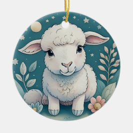 Ornamento De Cerâmica presente para crianças bonitas de ovelha, ornament