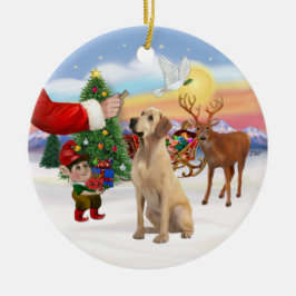 Ornamento De Cerâmica Presente para um Labrador Amarelo