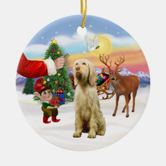 Ornamento De Cerâmica Presente para um Spinone Italiano (Frente)