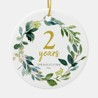 Ornamento De Cerâmica Presente personalizado de aniversário da Sobriedad