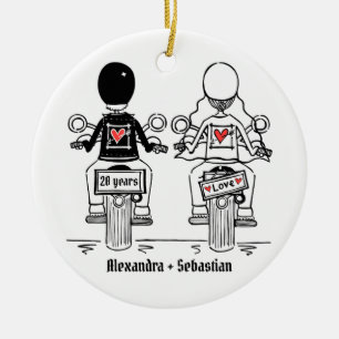 Ornamento De Cerâmica Presente personalizado de aniversário de casament