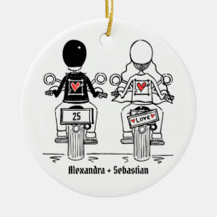Ornamento De Cerâmica Presente personalizado de aniversário de casamento