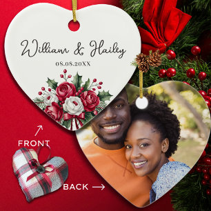 Ornamento De Cerâmica Presente personalizado de casamento - Presente par