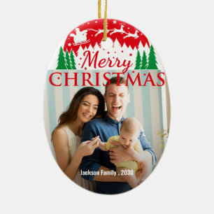 Ornamento De Cerâmica Presente Personalizado de FAMÍLIA com Uma Foto