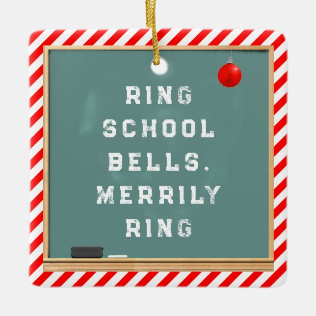 Ornamento De Cerâmica Presente personalizado de férias de professor (Frente)