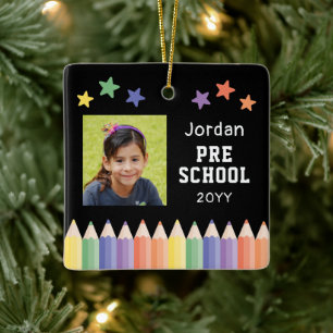 Ornamento De Cerâmica Presente Personalizado de Foto para Pré-Escola