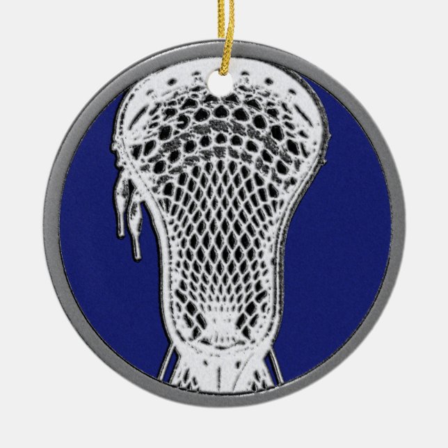 Ornamento De Cerâmica Presente Personalizado de Lacrosse (Frente)
