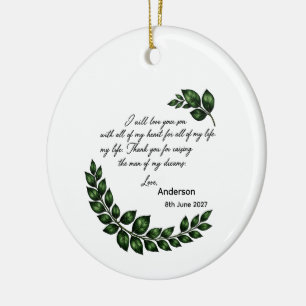 Ornamento De Cerâmica Presente personalizado para a mãe do noivo ou noiv
