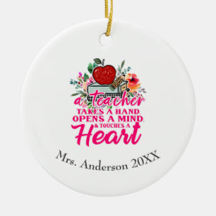 Ornamento De Cerâmica Presente Personalizado Para Professor
