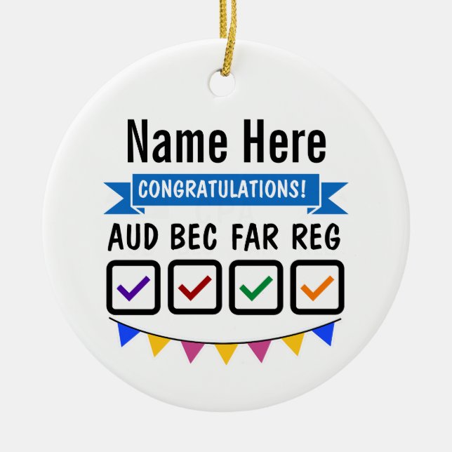 Ornamento De Cerâmica Presente personalizado por encomenda CPA para exam (Frente)