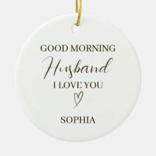 Ornamento De Cerâmica Presente Romântico Personalizado para Marido de Bo