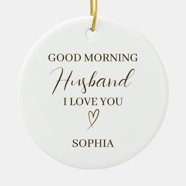 Ornamento De Cerâmica Presente Romântico Personalizado para Marido de Bo (Frente)