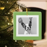 Ornamento De Cerâmica Presente Simples e Simples de Foto de Cão Moderno<br><div class="desc">Presente Simples e Simples de Foto de Cão Moderno</div>