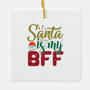 Ornamento De Cerâmica Presente Xmas Papais noeis É Meu BFF
