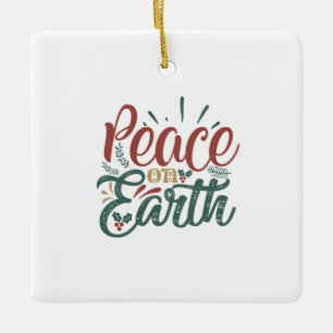 Ornamento De Cerâmica Presente Xmas Paz Na Terra