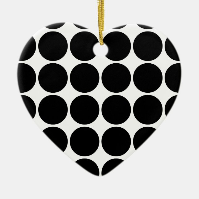 Ornamento De Cerâmica Presentes à moda para bolinhas pretas das meninas (Frente)