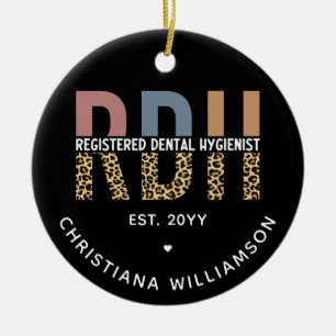Ornamento De Cerâmica Presentes de Higienista Dental Registrados de RDH