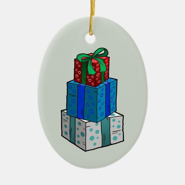 Ornamento De Cerâmica Presentes de Natal (Frente)