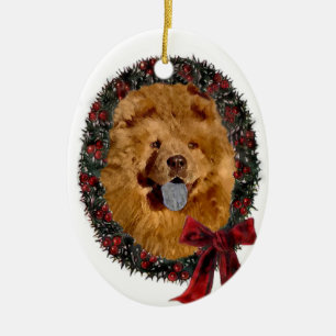 Ornamento De Cerâmica Presentes de Natal Chow Chow