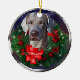 Ornamento De Cerâmica Presentes de Natal do Weimaraner