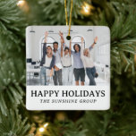 Ornamento De Cerâmica Presentes De Natal Personalizados Profissionais Pa<br><div class="desc">Mostre sua apreciação neste feriado com os presentes de Natal personalizados profissionais para clientes Cerâmicos. Perfeito para presentes de promocional, este ornamento oferece um toque sofisticado e elegante para os gestos de férias da sua empresa. O design preto e branco fornece uma elegante e minimalista estética que se alinha a...</div>